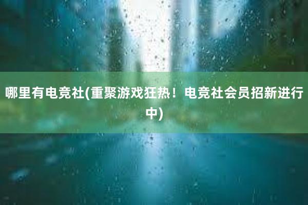 哪里有电竞社(重聚游戏狂热！电竞社会员招新进行中)