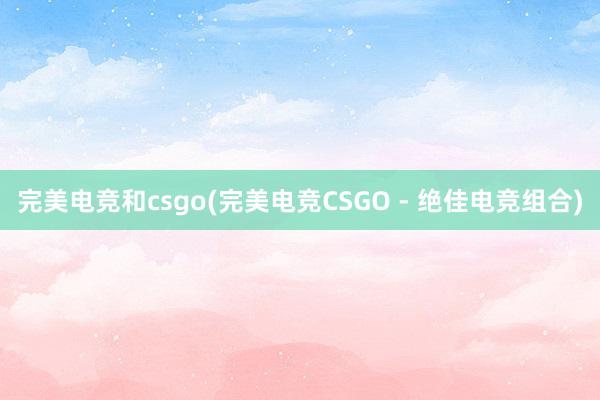 完美电竞和csgo(完美电竞CSGO - 绝佳电竞组合)