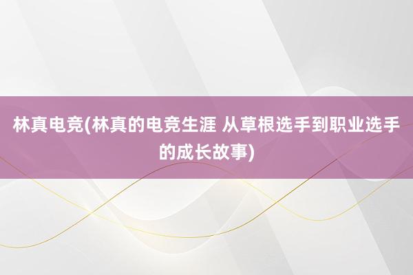 林真电竞(林真的电竞生涯 从草根选手到职业选手的成长故事)