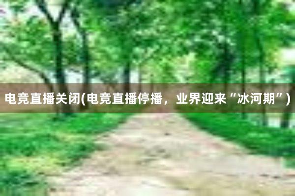 电竞直播关闭(电竞直播停播，业界迎来“冰河期”)