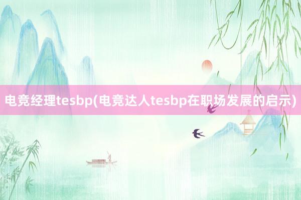 电竞经理tesbp(电竞达人tesbp在职场发展的启示)