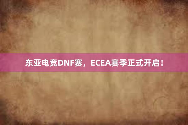 东亚电竞DNF赛，ECEA赛季正式开启！