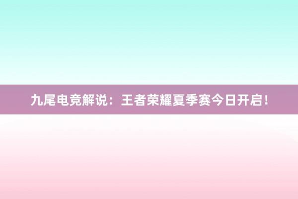 九尾电竞解说：王者荣耀夏季赛今日开启！