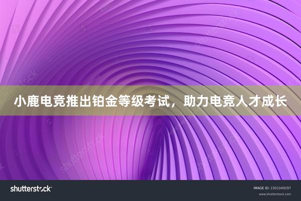 小鹿电竞推出铂金等级考试，助力电竞人才成长