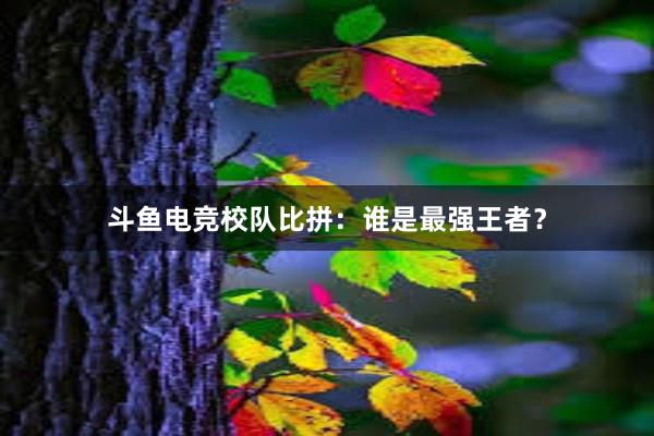 斗鱼电竞校队比拼：谁是最强王者？