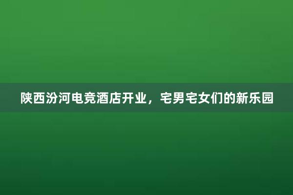 陕西汾河电竞酒店开业，宅男宅女们的新乐园