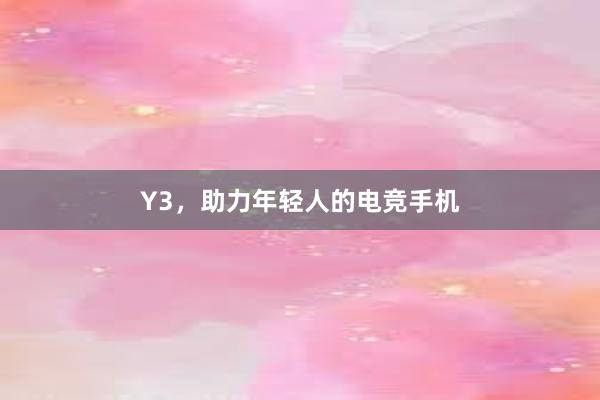 Y3，助力年轻人的电竞手机