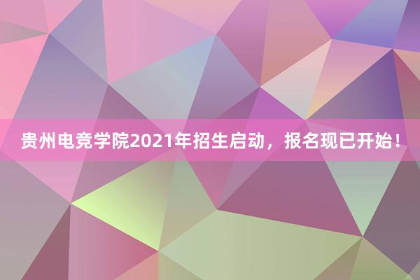 贵州电竞学院2021年招生启动，报名现已开始！